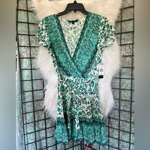 Boho Teal Paisley Dress NWT